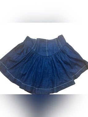 Anthropologie PILCRO Basque Waist Denim Mini Skort | Sz M | Y2K Coquette Indie
